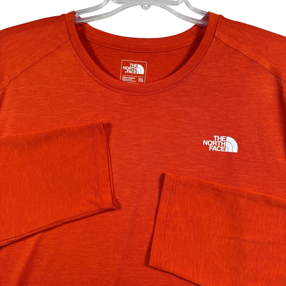 The North Face FlashDry Long Sleeve Shirt Mens XXL Orange Heathered Performance